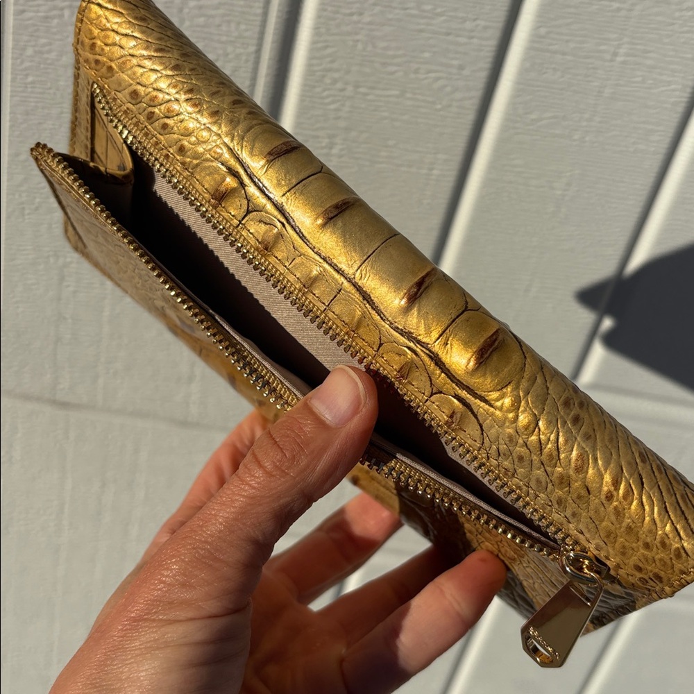 Brahmin ADY wallet chai Gold CROC Embossed leather Melbourne leather Wallet - Picture 15 of 17